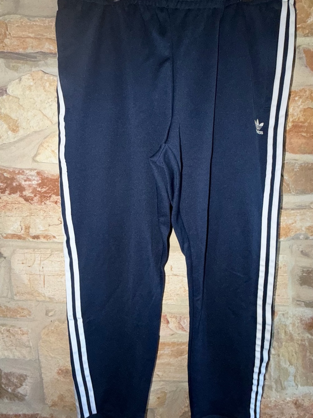 adidas Navy Blue Joggers with White Three-Stripes